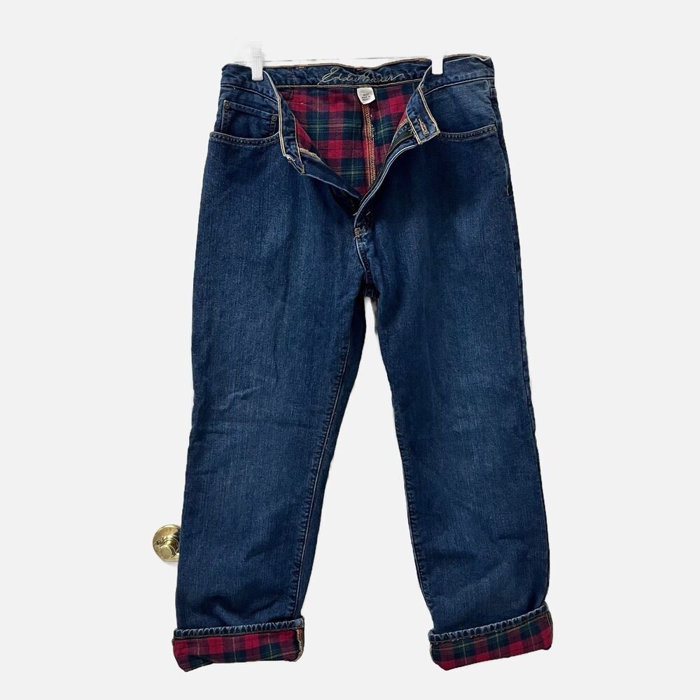 Eddie Bauer Relaxed Fit Flannel Lined Jeans Size 36 X 32
